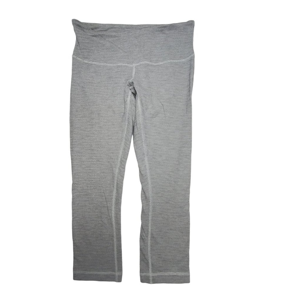 Lululemon Women Legging sz 6 Wunder Under crop III Luon pique slate silver spoon